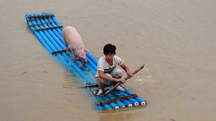 丽水洪水围城 救援正在进行