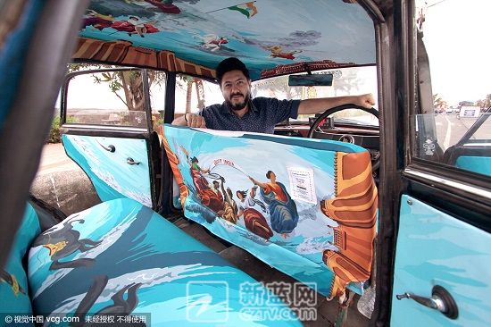 印度出租车变身艺术品 看得我有点晕