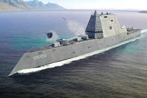 美国最大驱逐舰出海测试造价40余亿美元（图）