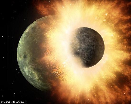 资料图片：科学家说，45亿年前跟忒伊亚行星的一场相撞，把水资源带到了地球。