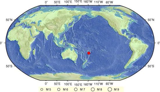 5月28日13时38分斐济群岛地区发生6.5级地震