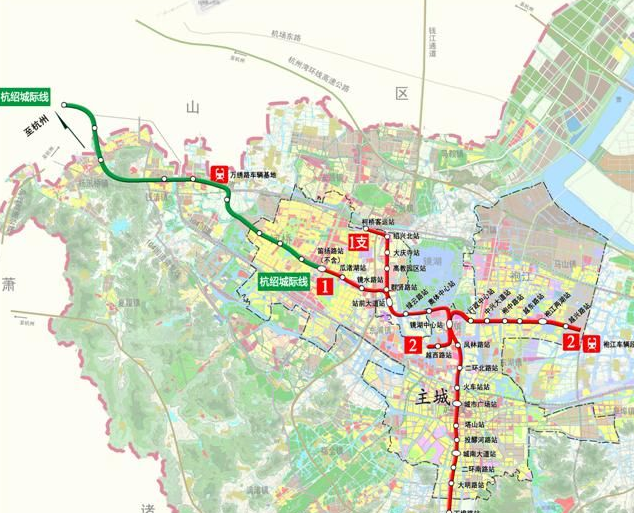 绍兴市城市轨道交通期建设规划20162021年示意图