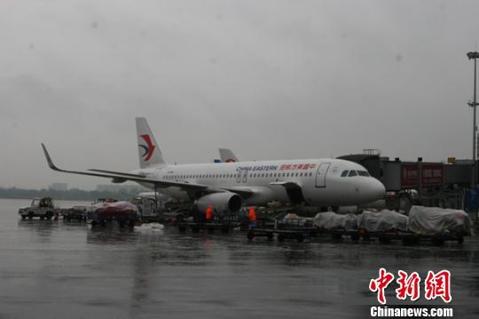 成都双流国际机场因雷暴天气而关闭1小时。 吕俊明 摄