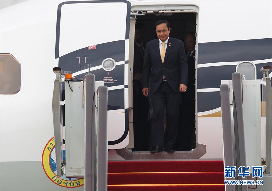（杭州G20·XHDW）（1）泰国总理巴育抵达杭州