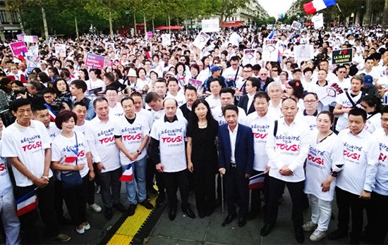 法国华人9.4反暴力游行现场。（欧洲时报记者