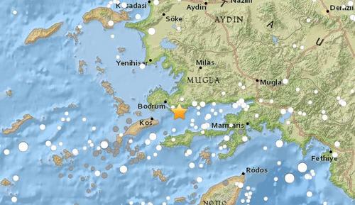 土耳其西南部海域发生5.3级地震.(图片来源:地质勘探局)