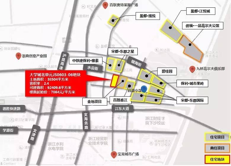 下沙宅地区位图(图源:浙报传媒地产研究院)