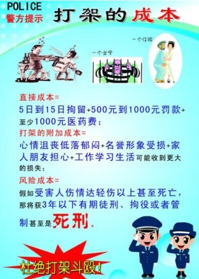 "打架成本"警示牌之所以走红,受到网友热捧,赢在它用通俗易懂的简单