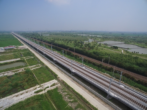 杭平申线航道重要节点工程沪昆铁路桥全面通车