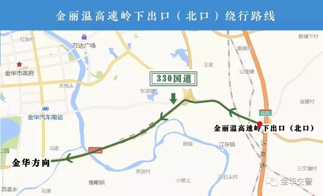 正文    傅村高速路口-东华街-金港大道-金华   傅村高速路口-103省道