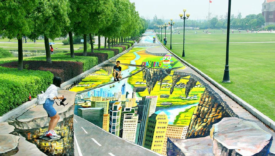 世界最大最长3d地画亮相南京