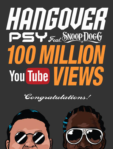 鸟叔(psy)《hangover》mv点击量突破1亿