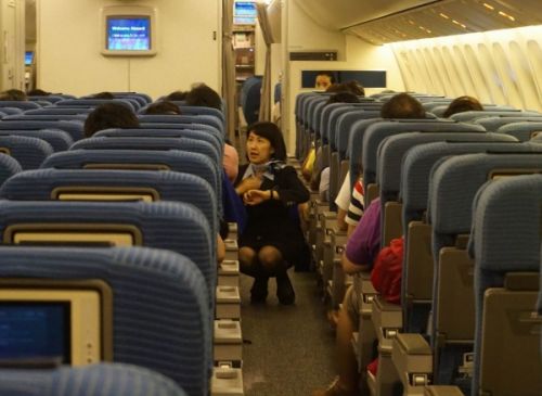 "空姐蹲式服务"惊艳亮相 男乘客一定要把持住(图)