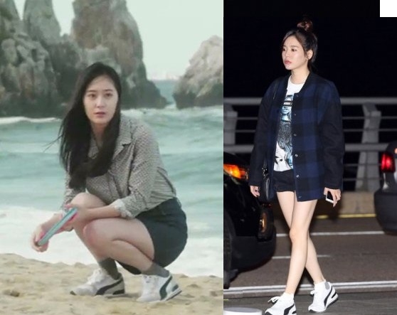 f(x)krystal與少女時代sunny撞鞋 誰更有範兒?