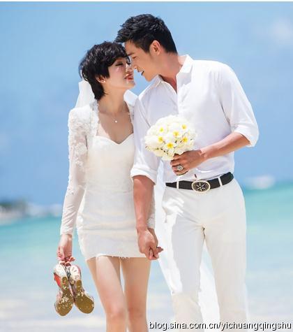 瘦直白! 盘点陆毅娇妻鲍蕾逆天长腿美照(组图)