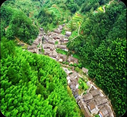 浙江永嘉縣楠溪江巖坦鎮的黃南社區林坑村