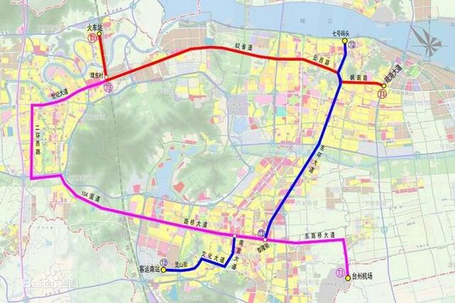 根据项目建设规划,台州市现代有轨电车一期工程线路共包含3条线路