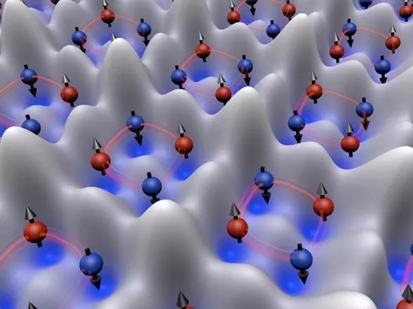 光晶格中的原子自旋纠缠态(示意图)