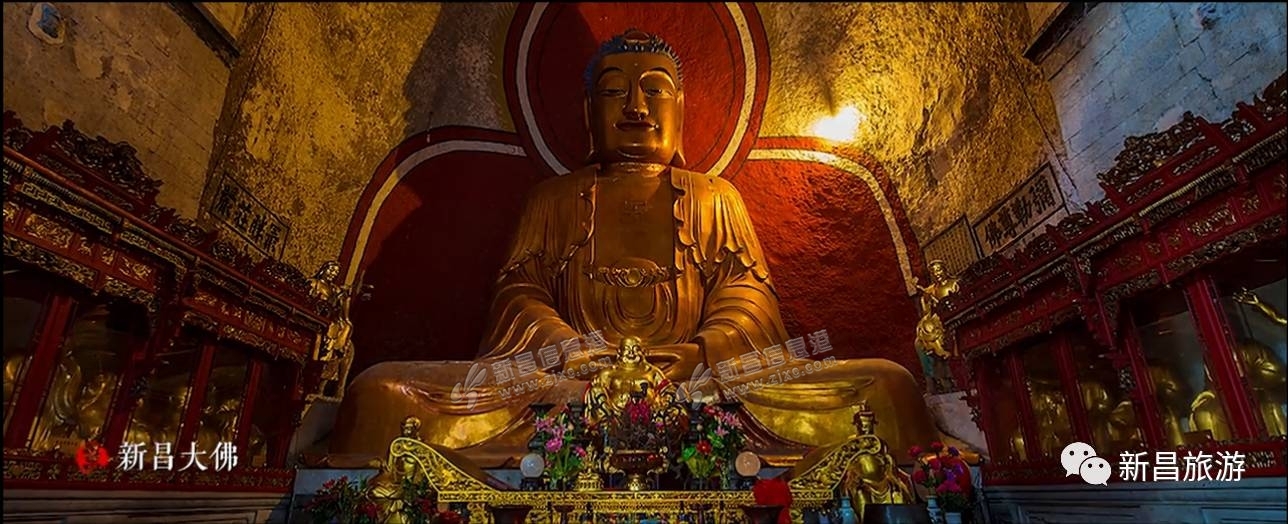 大佛寺的石弥勒佛已有一千五六百年的历史 是中国南方仅存的早期石窟