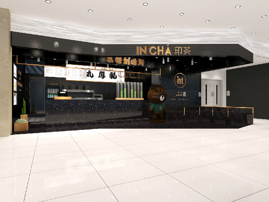 印茶incha杭州大厦黑金店开业 成为杭城新晋网红奶茶打卡新坐标