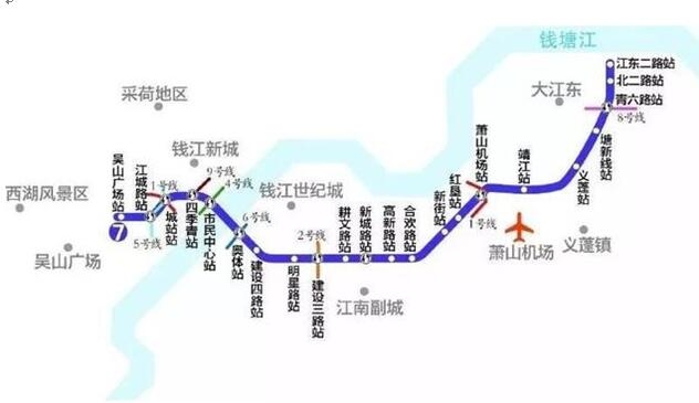 杭州地铁线路图7号图片