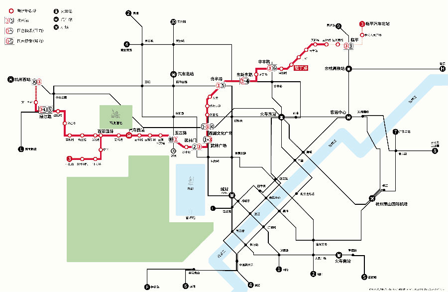杭州轨道交通3号线规划图