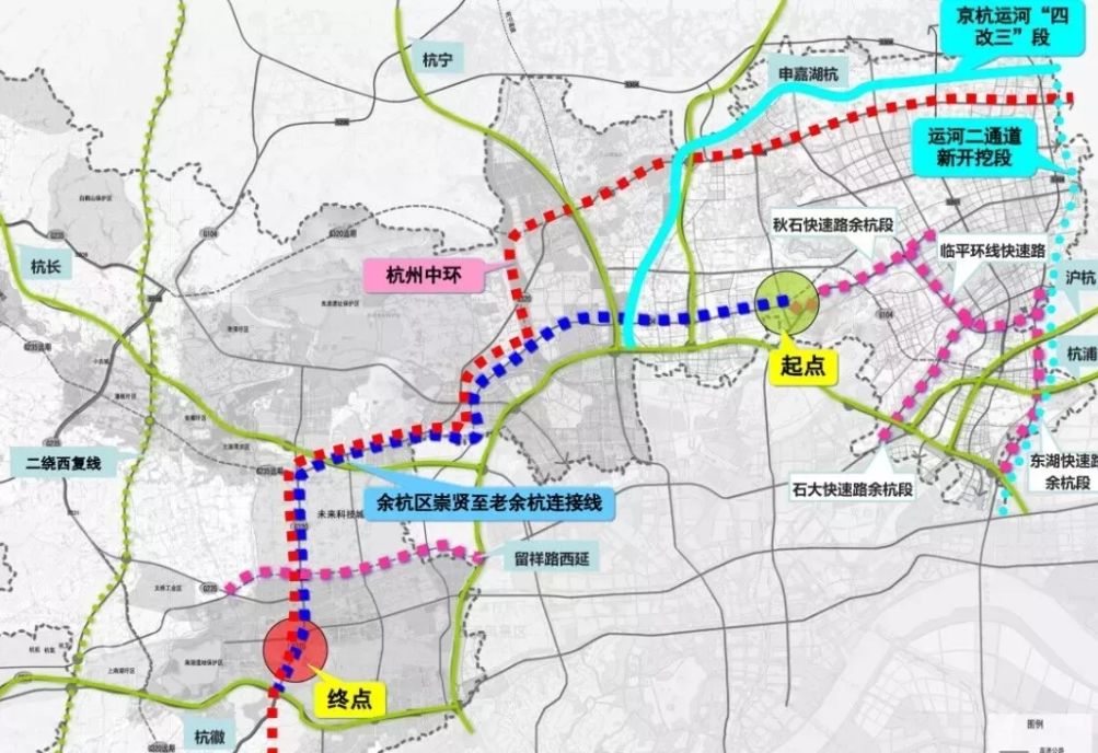 望梅高架路 正在推进中的杭州"中环"及东西向快速通道,将使余杭的"