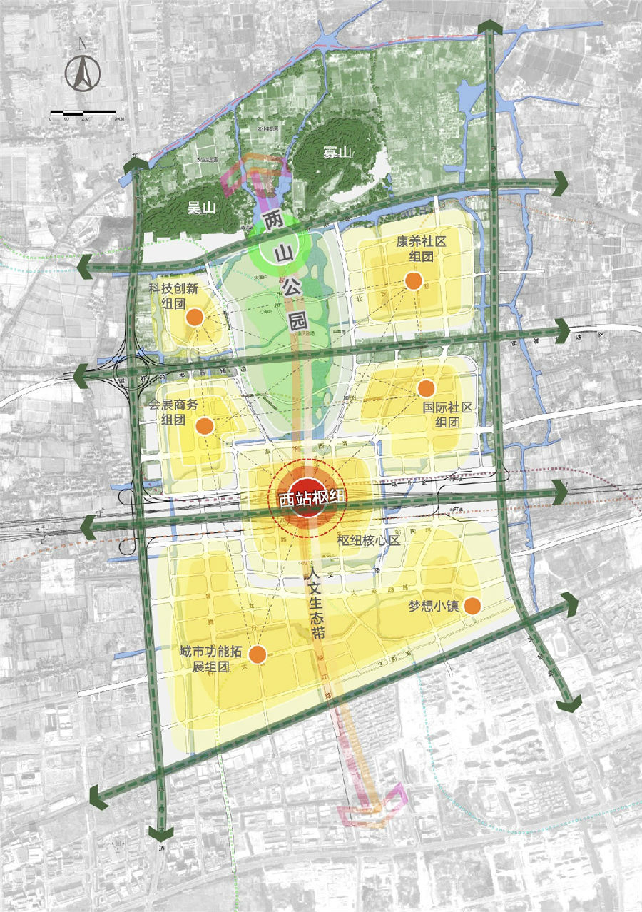 杭州西站综合体规划方案图