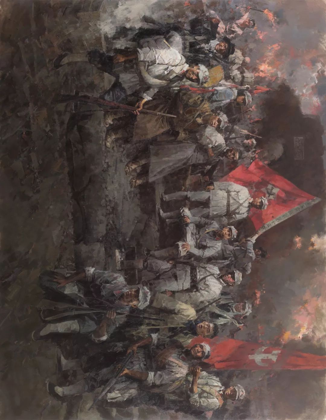 百年追梦·佳作赏析丨油画《火种——中国工农红军第十三军》